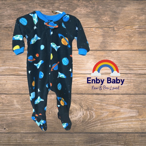 3-6m Fleece Zipper Pyjama - Picture 1 of 4